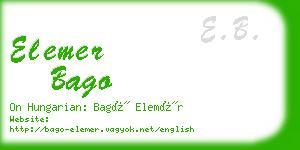 elemer bago business card