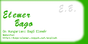 elemer bago business card
